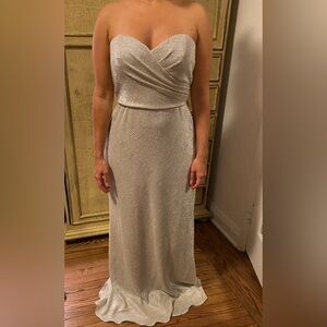 NYC designer sample silver party dress. Never worn, perfect for wedding, prom